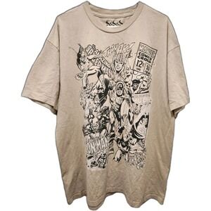 Solar Flare Marvel Comics Group Mens 2XL Beige Graphic Print T Shirt Crew Neck